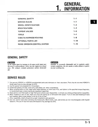 1985-1986 Honda ATC250R shop manual Preview image 4