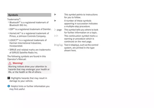 Mercedes-Benz C-Class Operator's Manual - Comprehensive Guide for Owners Preview image 2