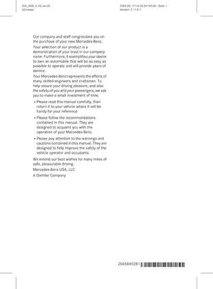 Mercedes-Benz C-Class Operator's Manual (2009) - Comprehensive Guide Preview image 3