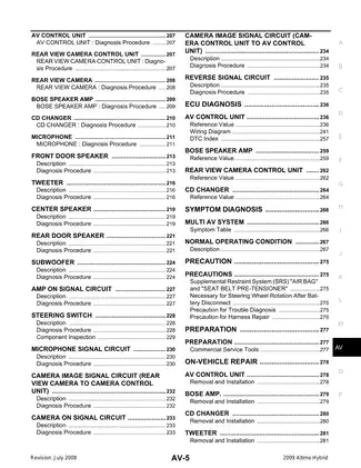 2009 Nissan Altima Hybrid repair and service manual Preview image 5