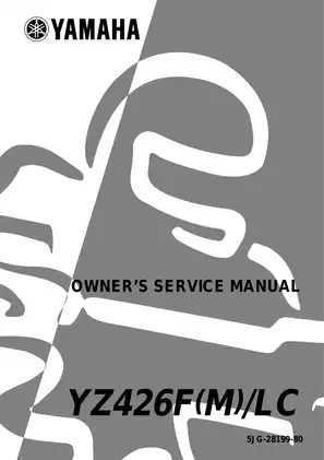 2000-2002 Yamaha YZ426F(M)/LC,  YZ426 owner´s service manual Preview image 1