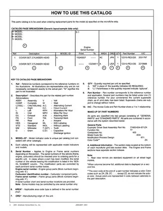 2001 Honda FourTrax Rancher TRX350 Parts Catalog Manual Preview image 4