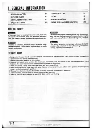Honda XBR500 Shop Manual (1985) - Comprehensive Guide for Owners and Technicians Preview image 4