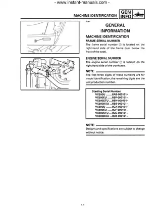 2023 Yamaha VX500/VX600 Series Maintenance Manual and Service Guide Preview image 4