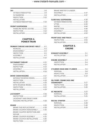 Yamaha VX700, VX700DX, SX700, and VT700 Service Manual Preview image 3