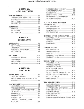Yamaha VX700, VX700DX, SX700, and VT700 Service Manual Preview image 4