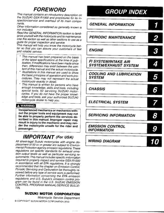 2001-2002 Suzuki GSX-R1000 service manual Preview image 2