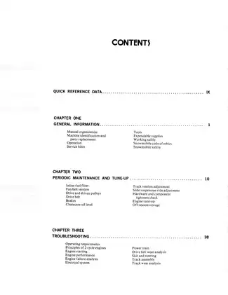 1970-1979 Bombardier Ski-Doo Elan, Olympique, T'NT, R/V, Citation, Everest Blizzard Ski-Doo snowmobile service repair manual Preview image 3