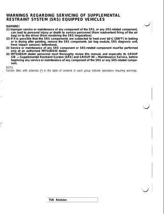 1992-1996 Mitsubishi 3000GT service manual Preview image 4