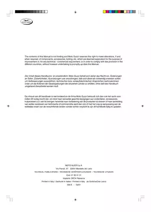 Moto Guzzi GU7274 Workshop Manual - Comprehensive Maintenance and Repair Guide Preview image 2