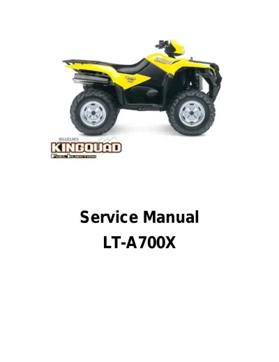 Preview: 2005–2007 Suzuki KingQuad LT-A700X ATV Factory Service Manual
