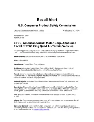 2005-2007 Suzuki KingQuad, LT-A700 King ATV service manual Preview image 2