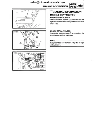 1997-2004 Yamaha V-Max, Venture 700 Series snowmobile V-Max VX700, VX700E (LE) Electric Start, VX700ST Long Track, VX700DX Deluxe service manual Preview image 5