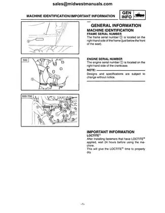 2000-2001 Yamaha SX 500, SX 600, SX 700 snowmobile service manual Preview image 3