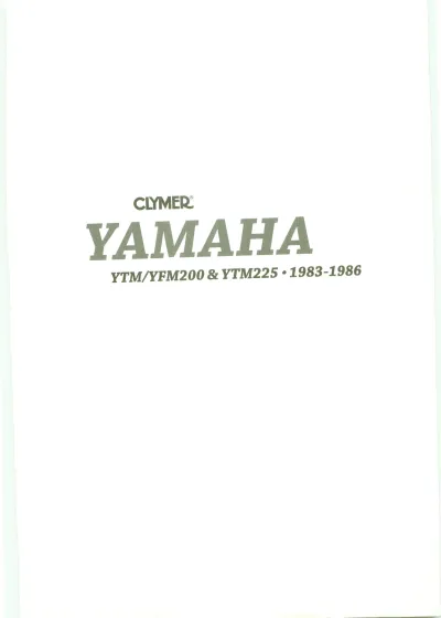Preview: 1983–1986 Yamaha YTM/YFM200 & YTM225 Service & Repair Manual (Clymer)
