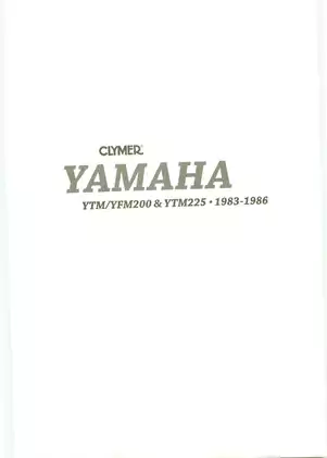 1983-1986 Yamaha YFM200, YTM200, YTM225 service and shop manual Preview image 1