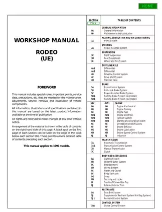 1999 Isuzu Rodeo HVAC and Steering System Service Manual