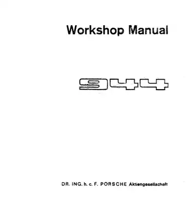 Porsche 944 workshop manual Preview image 1