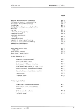1975-1989 Porsche 911 Turbo Carrera, 930 series workshop manual Preview image 5