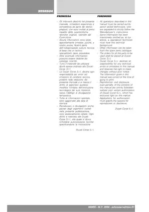Ducati 999R Workshop Manual (2004) - Comprehensive Service Guide Preview image 2