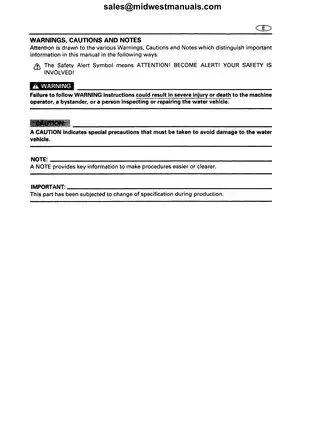 1995-1998 Yamaha Wave Venture Service Manual - Comprehensive Guide for WaveRunners Preview image 3
