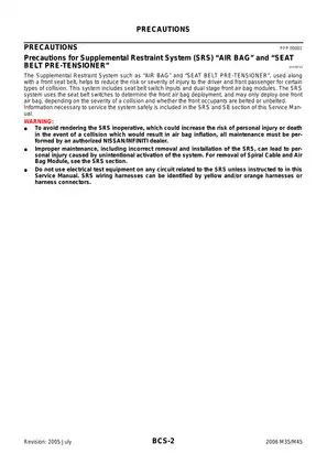 2006 Infiniti M35, M45 shop manual Preview image 2
