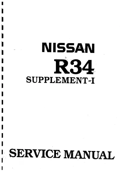 Preview: Nissan Skyline R34 GTR 1999 Supplement Service Manual (P/N WD9SE-R34AJ0)