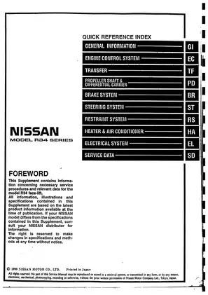 Nissan Skyline R34 GTR service manual Preview image 2