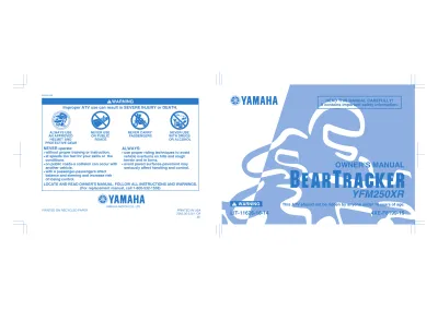 Preview: 2002 Yamaha BearTracker 250, YFM250XR ATV Owner's Manual (P/N LIT-11626-16-14, LIT-11616-12-01)