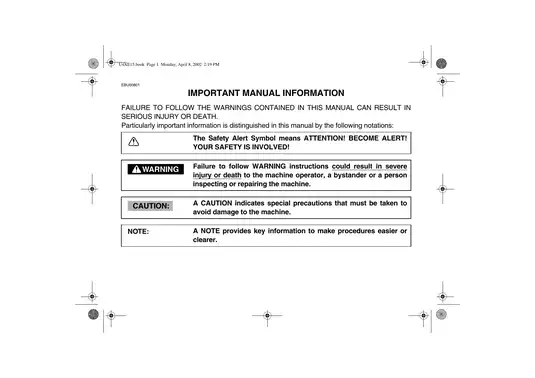 Yamaha BearTracker 250, YFM-250 service, repair and shop manual Preview image 4
