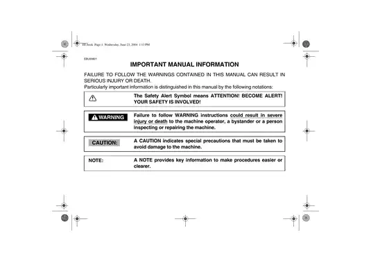 Yamaha Bruin 250, YFM-250 owner´s manual Preview image 4
