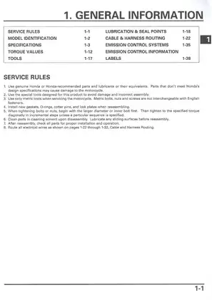 2002-2003 Honda CB900F,  919 Hornet service manual Preview image 5