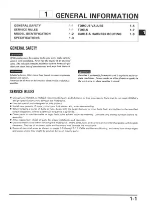 1985-1990 Honda XR600R shop manual Preview image 1