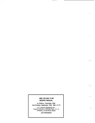 Yamaha VMX12N/VMX12NC Service Manual - Comprehensive Motorcycle Repair Guide Preview image 3