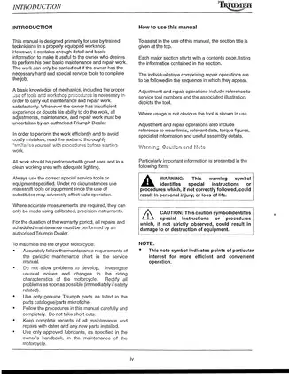 Triumph Motorcycle TT600 Service Manual - Comprehensive Repair and Maintenance Guide Preview image 2