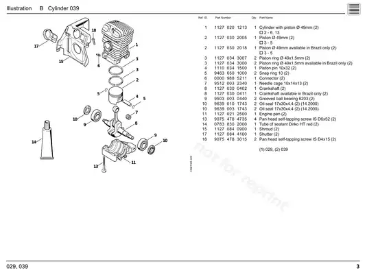 Stihl 029, 039 chainsaw service manual / parts manual Preview image 3