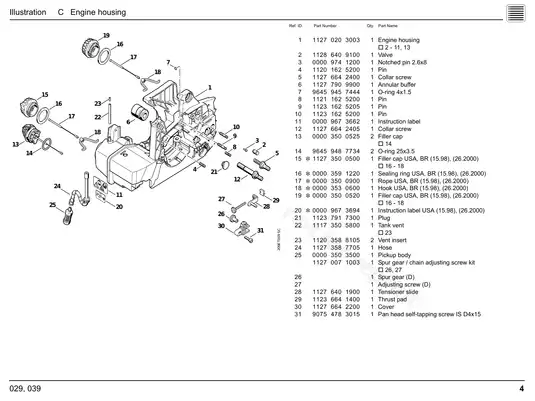 Stihl 029, 039 chainsaw service manual / parts manual Preview image 4