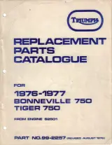 Triumph Bonneville 750 T140V and Tiger 750 TR7RV 1976–1977 Parts Catalog (P/N 99–2257) – preview page 1
