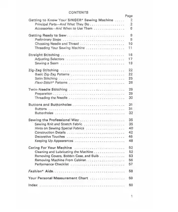 SINGER Stylist 513 Zig-Zag Sewing Machine Manual Preview image 3