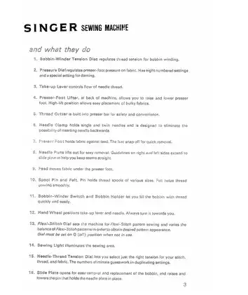 SINGER Stylist 513 Zig-Zag Sewing Machine Manual Preview image 5