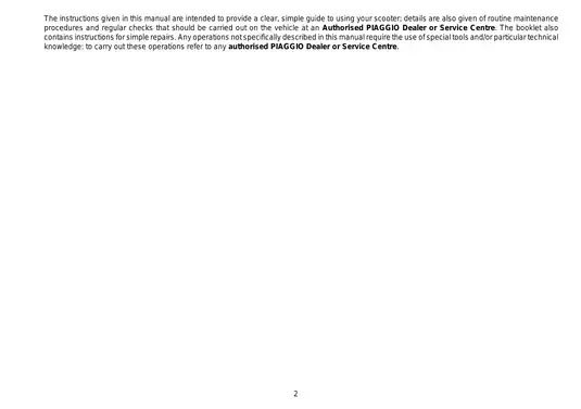 Vespa GTV 250 i.e. Service and Maintenance Manual Preview image 2