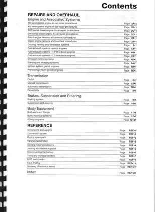 Citroen Xsara Service and Repair Manual (Petrol & Diesel, 1997-2000) Preview image 3
