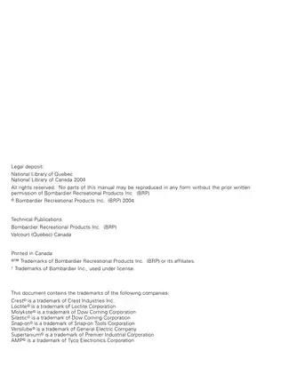 2005 Ski-Doo Snowmobile Service Manual for REV Series Models Preview image 3