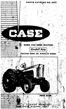 Case 930 CK tractor parts catalog A901 Preview image 1