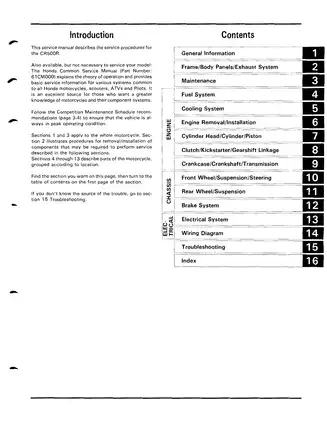 1992-2001 Honda CR 500 R repair and service manual Preview image 1