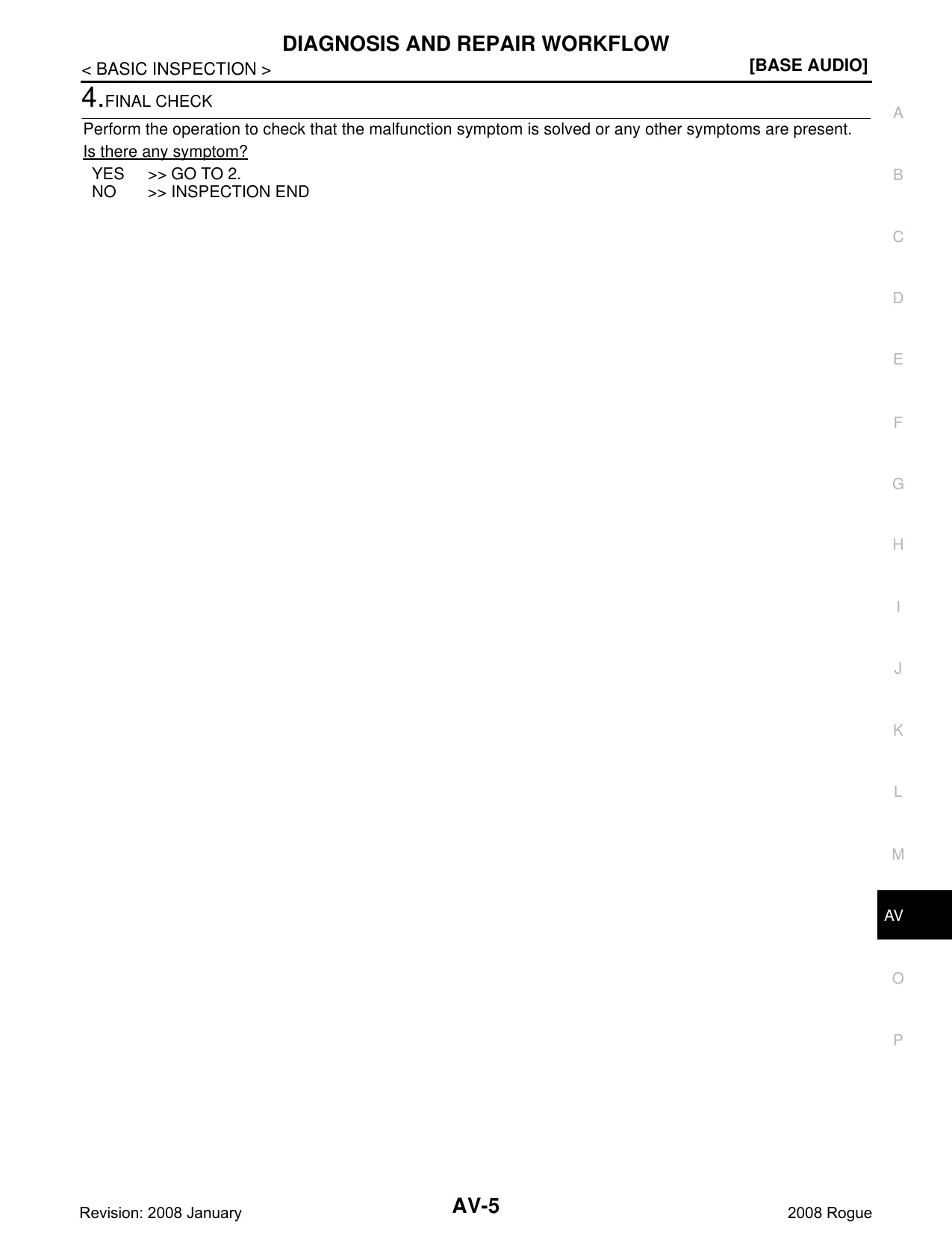 2008 Nissan Rogue repair and service manual Preview image 5