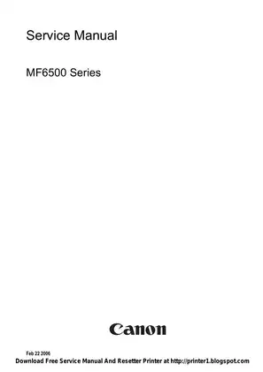 Canon ImageClass MF6500, 6530, 6540, 6550, 6580 service manual