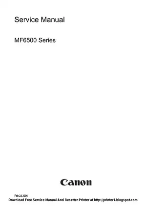 Canon ImageClass MF6500, 6530, 6540, 6550, 6580 service manual Preview image 1