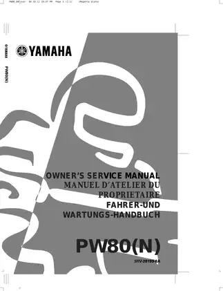 2001-2006 Yamaha PW80(N) owner´s service, manual