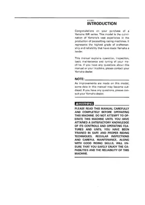 Yamaha WR250Z Owner's Service Manual (1997 Edition) Preview image 4